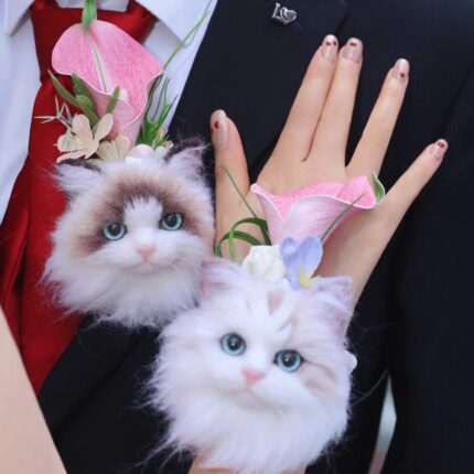 Custom Pet Felt Portrait Brooch with Accessories