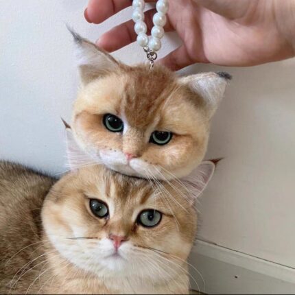 Custom Handmade Pet Felt Portrait Keychain